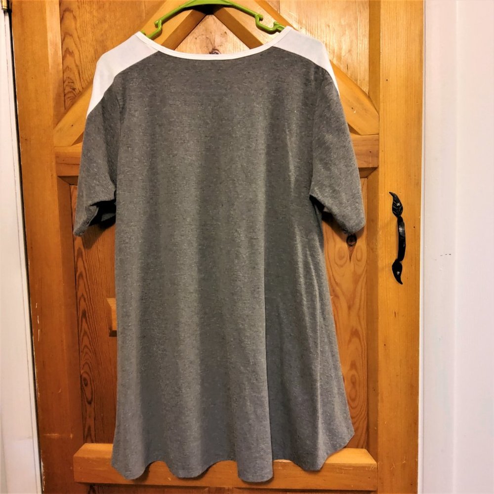 LuLaRue Short Sleeve Gray Tunic - Picture 2 of 4